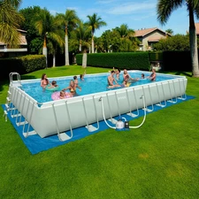 Каркасный бассейн Intex 54988, (28374), 975 х 488 х 132 см., песочный с хлоргенератором